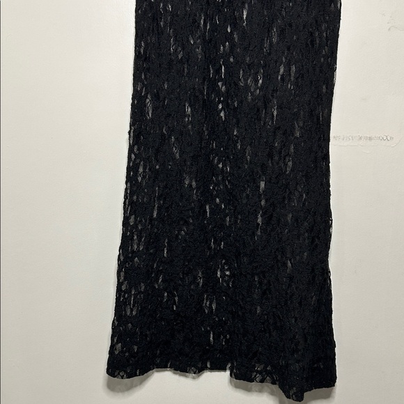 Zara Elegant Sheer Black Lace Maxi Slip Dress Lingerie Valentines Size S - Picture 4 of 16